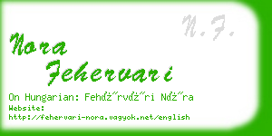 nora fehervari business card